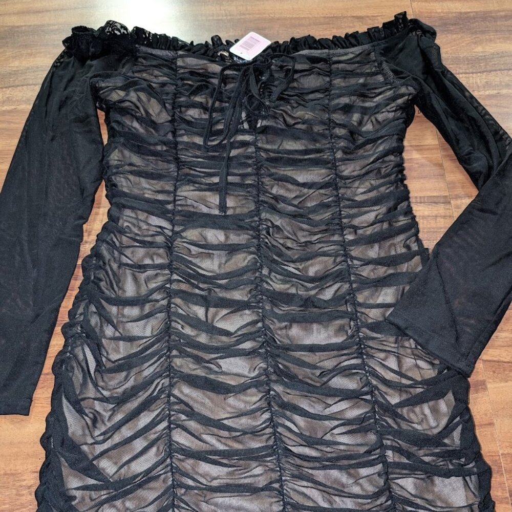 Shein long sleeve mesh cocktail dress